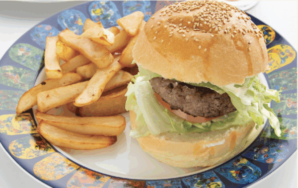 Hamburger with French Fries