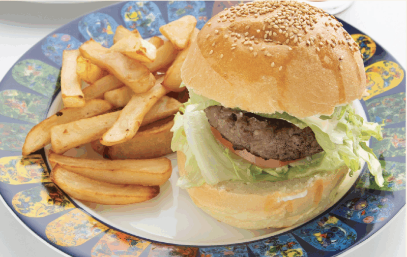 Hamburger with French Fries